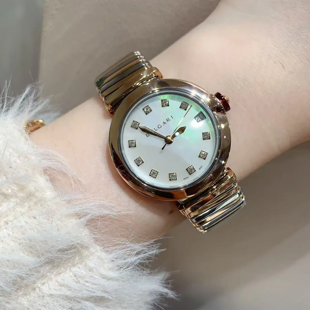 99新 BVLGARI/宝格丽 LVCEA手镯表间金/自动/33mm/16#19盒证