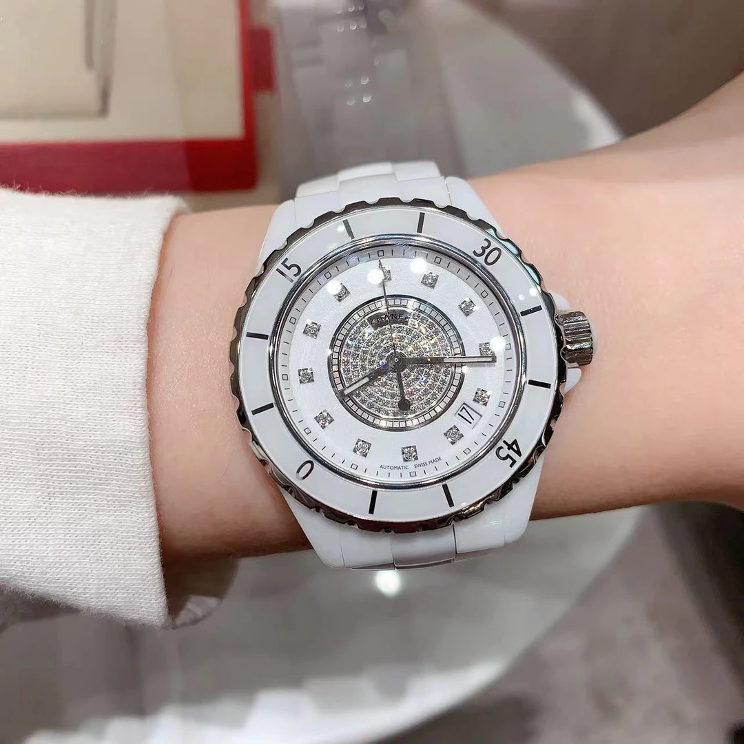 99新 Chanel/香奈儿 白陶J12/自动/38mm/15.5#