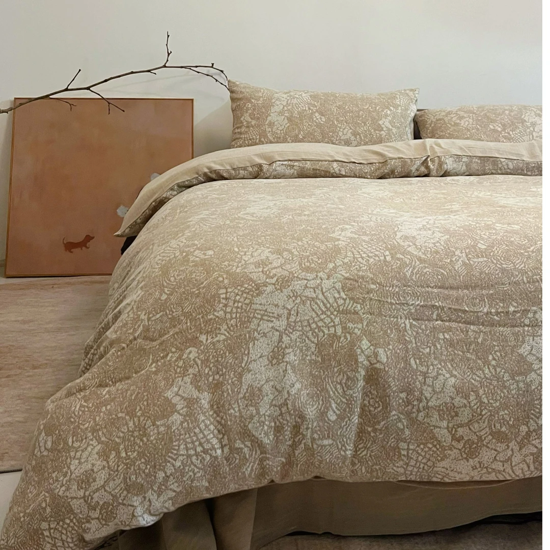 秋冬原纱染织厚织四件套加厚轻奢