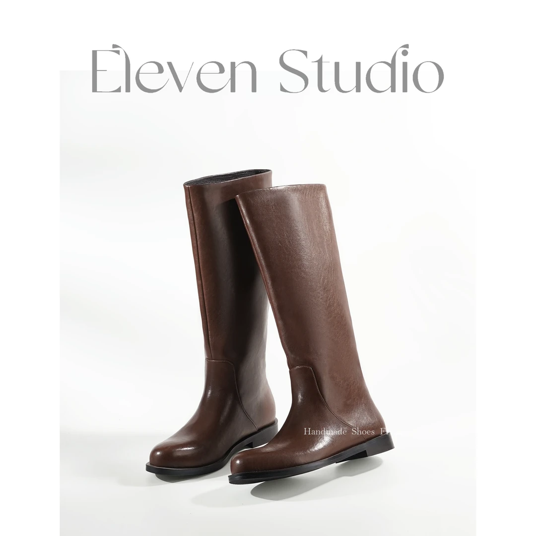 【Eleven‘shoes】2.5CM 秋季新款经典百搭女靴/一半