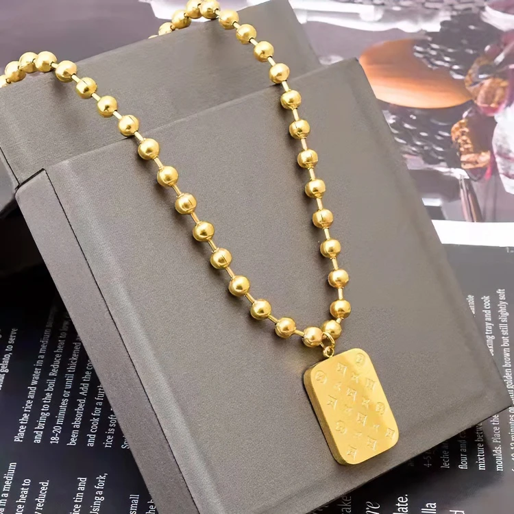 钛钢项链 时尚饰品ins轻奢气质简约百搭珠珠坠链项链1281