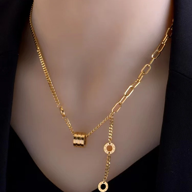 钛钢项链 时尚小蛮腰项链女夏轻奢小众百搭设计高级感锁骨链1267