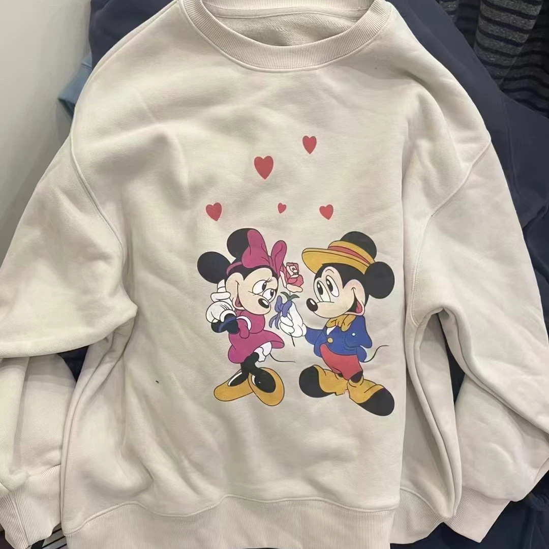【摩姐姐欧韩】8152韩版宽松卡通爱心米老鼠加绒卫衣