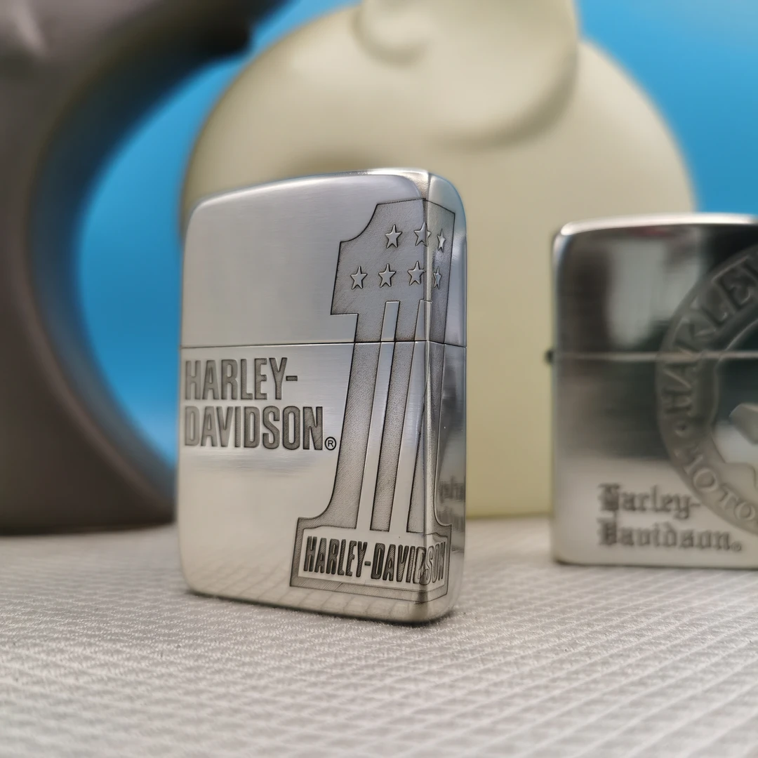 镍银四铰链打火机 哈雷系列 仅外壳 经典复刻 常规机  银色 纪念