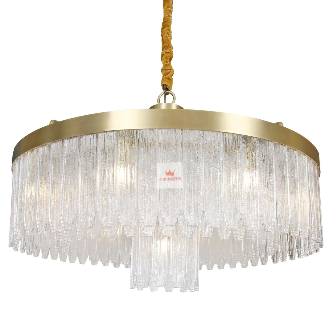 【卡尔诗顿】美式复古中古风美式轻奢国标65全铜手工艺术玻璃吊灯