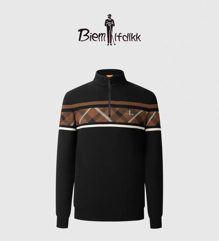 比音勒芬2024新款秋冬男士毛衫18针澳洲美丽诺羊毛