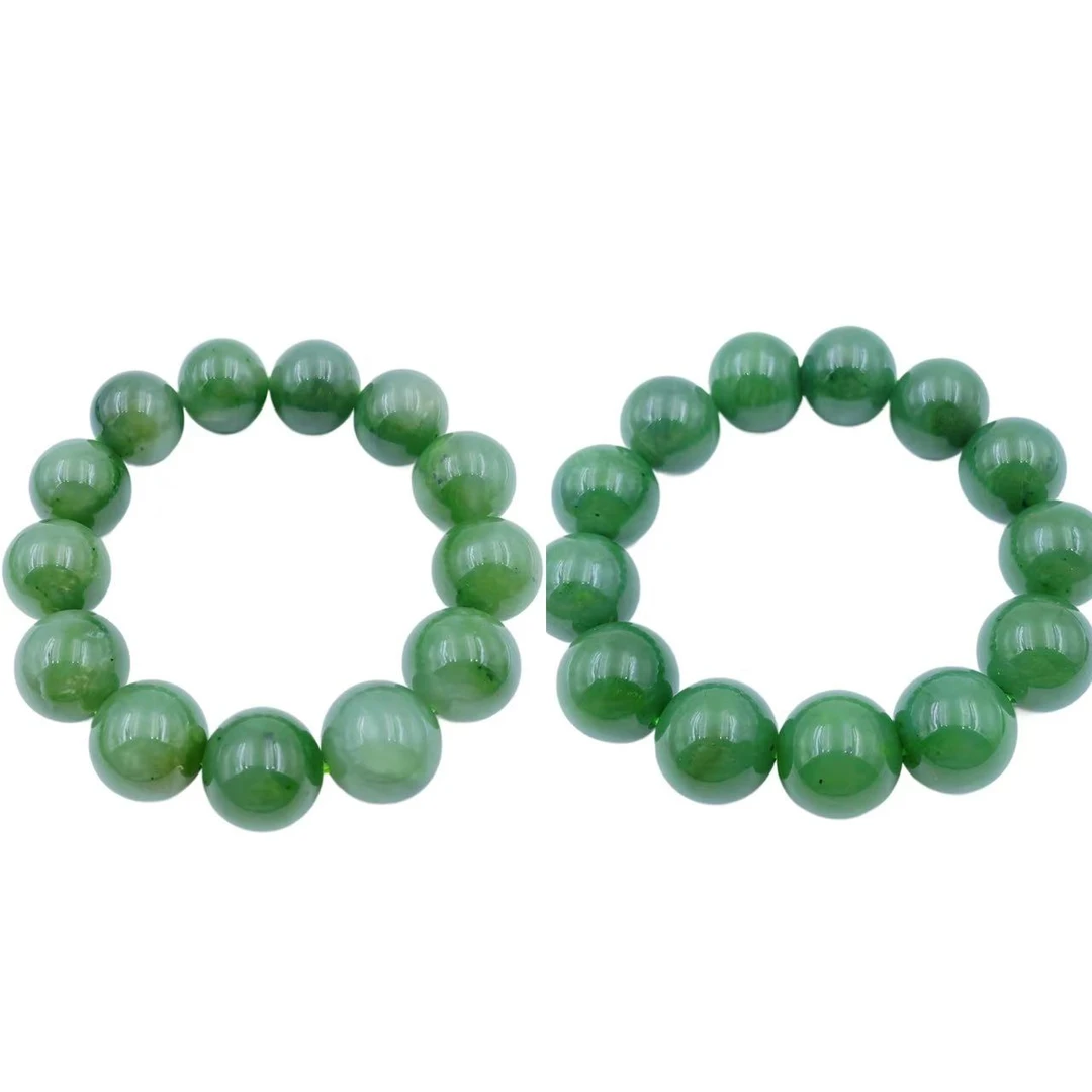 和田玉满色国风绿大颗粒珠珠手串S1051-多样性只发一件