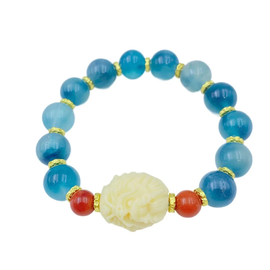 藏收级冰飘花贵气醒狮珠珠手链S971赠包装合金