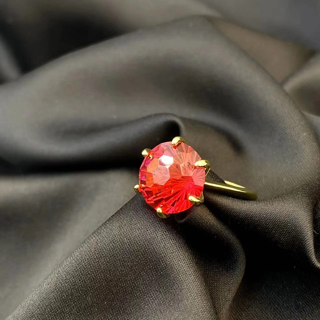 红宝石轻奢六爪鸽子蛋戒指C1270（合成培育）赠包装合金