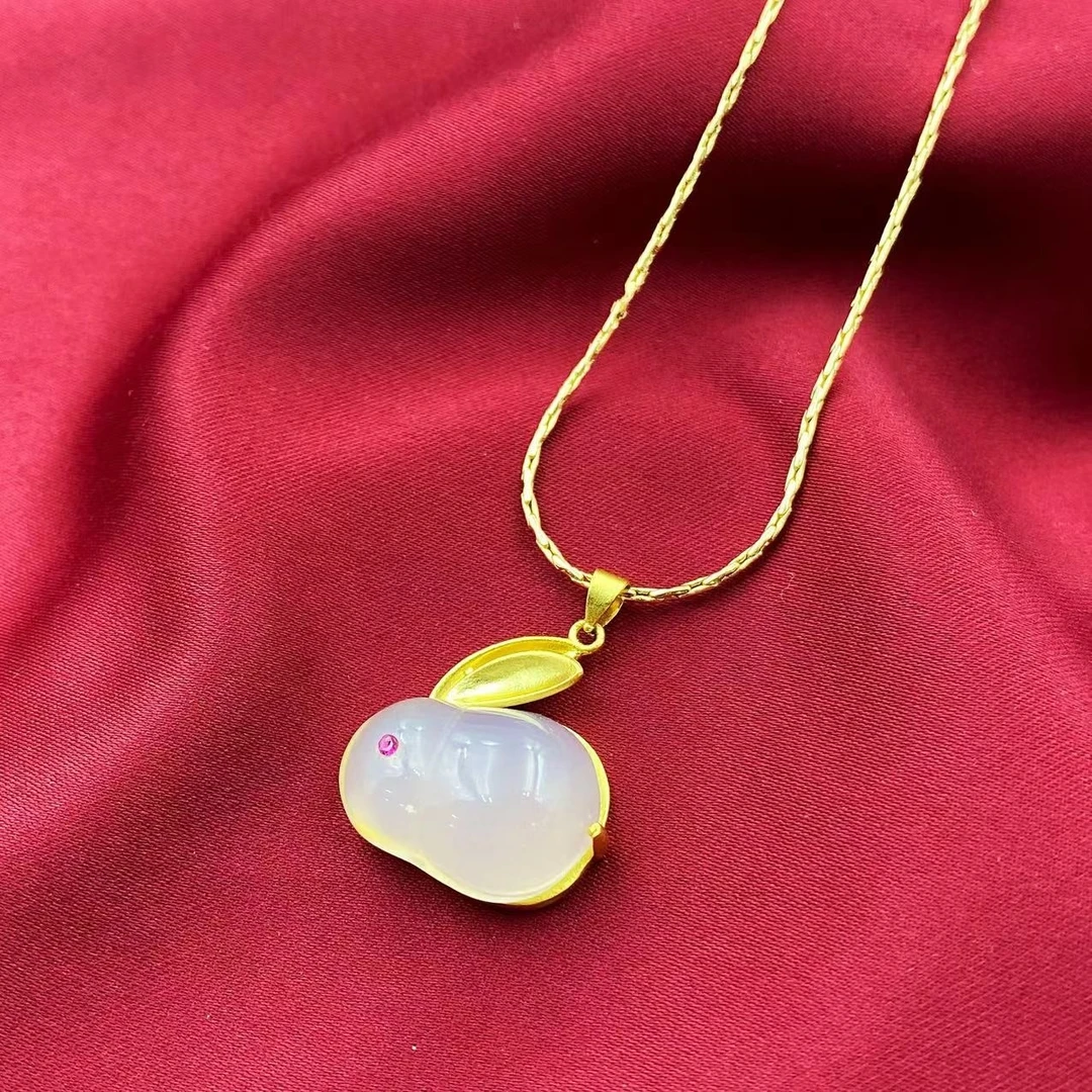 高档珠宝荔枝冻兔子吊坠Y965（赠链）