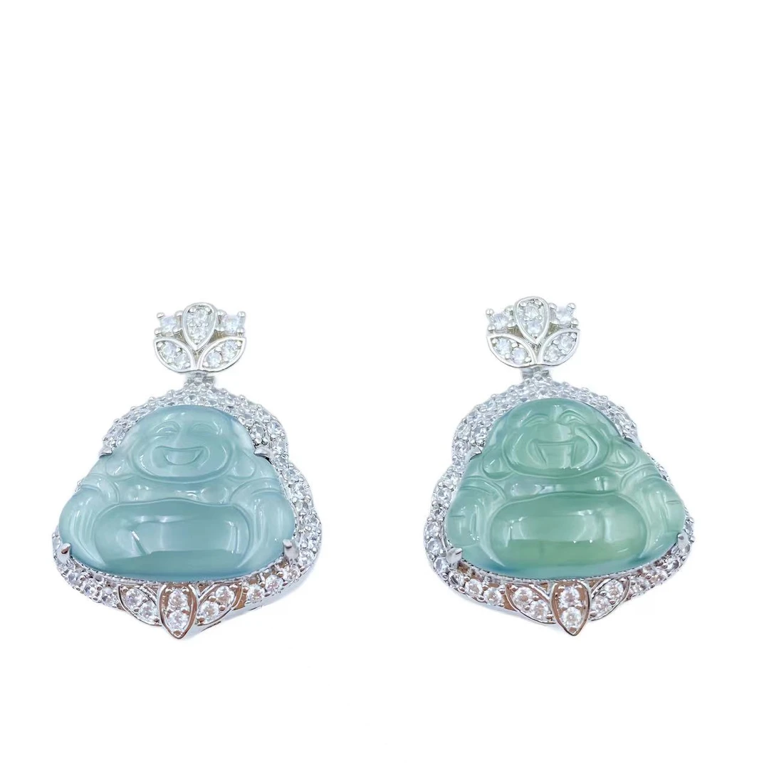 翡翠高冰大肚佛公吊坠F886（多样性只发一件）赠链赠包装合金