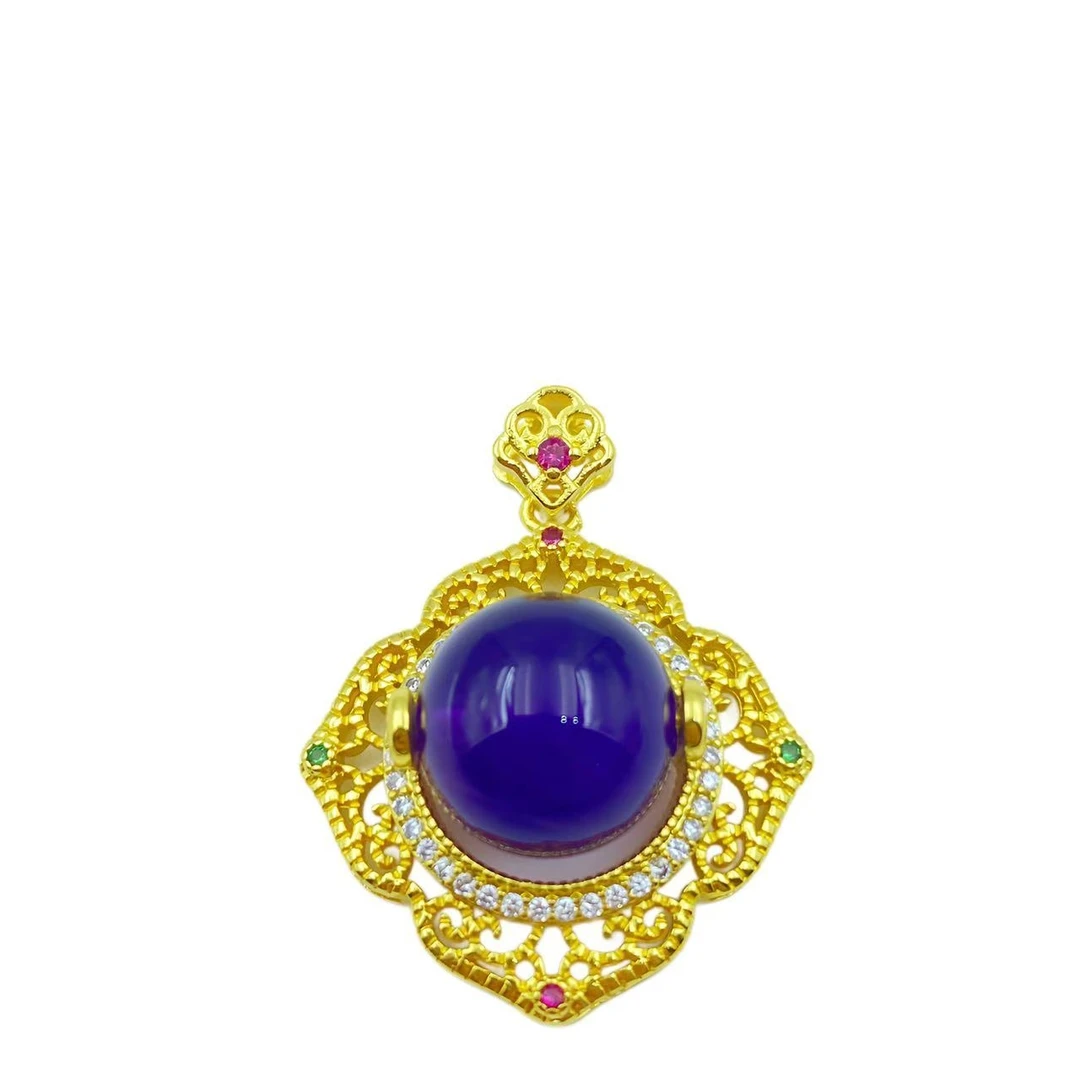 紫水晶鸽子蛋单珠灵动吊坠Y2250（不含链）赠包装合金