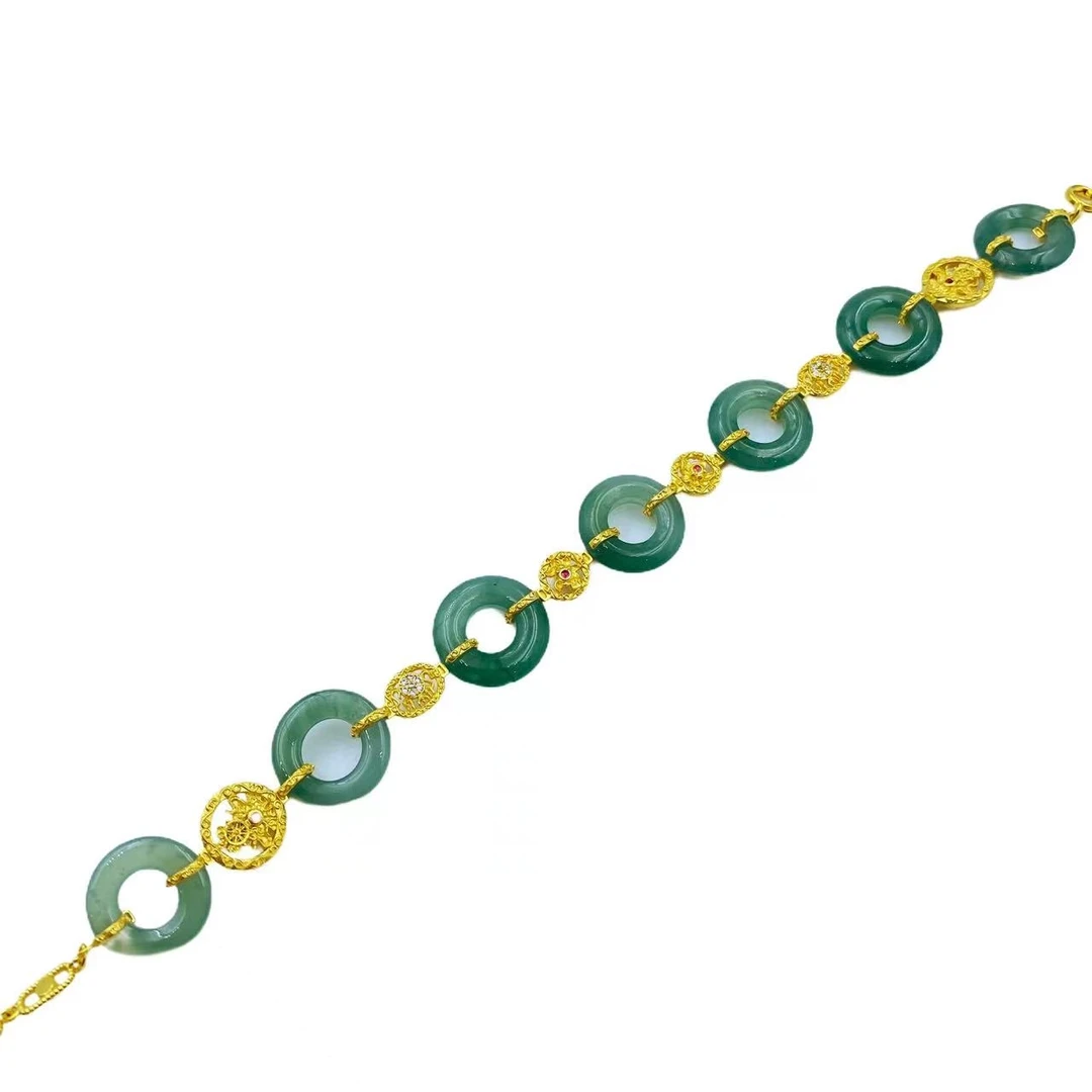 翡翠甜甜圈环环相扣手链S710  多样性发