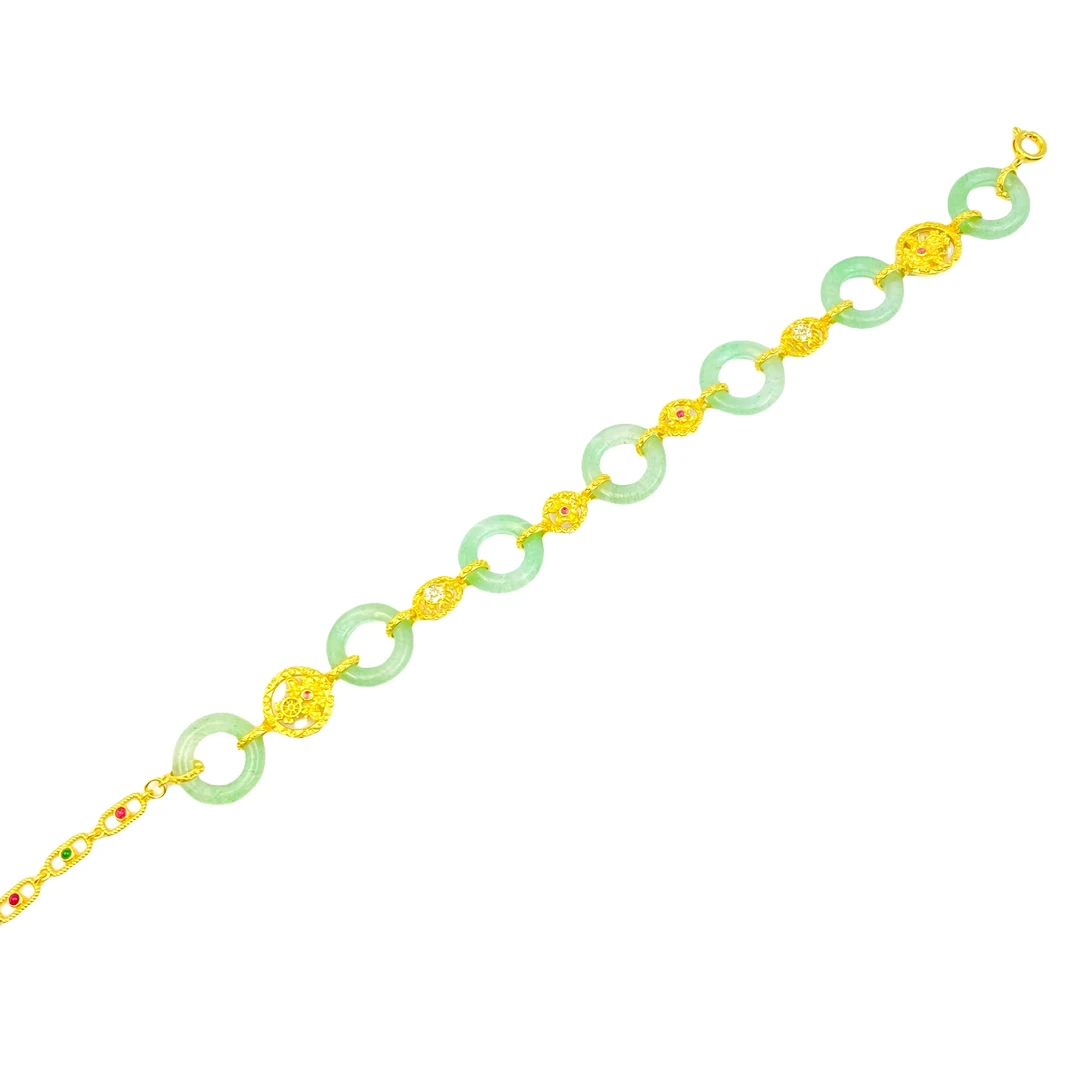 国风平安扣东陵手链S733   赠包装合金