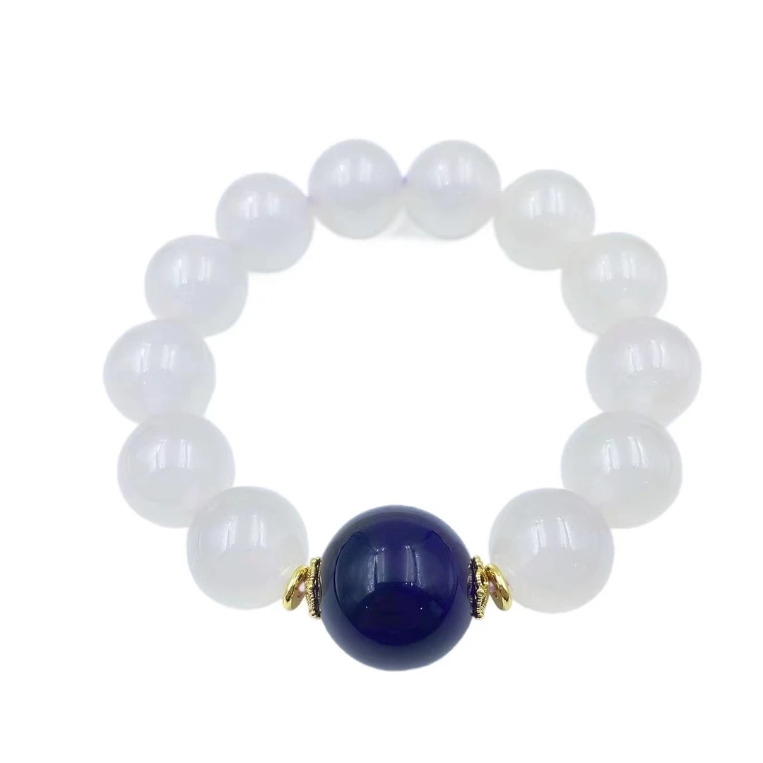 藏收级皇家紫舒俱玛瑙单珠血L珠珠手串S923-赠包装合金