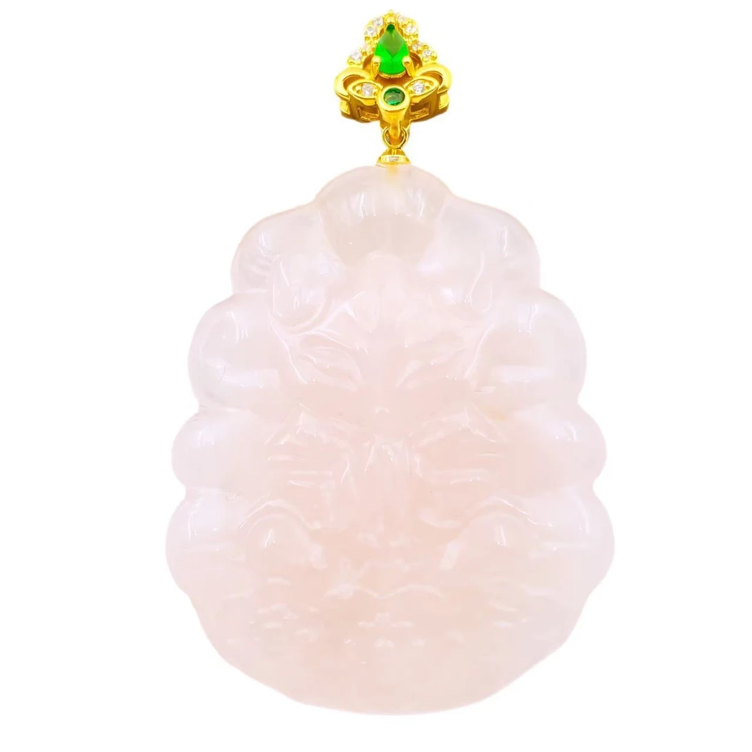 粉水晶凤九设计款吊坠Y2262（赠链）赠包装合金