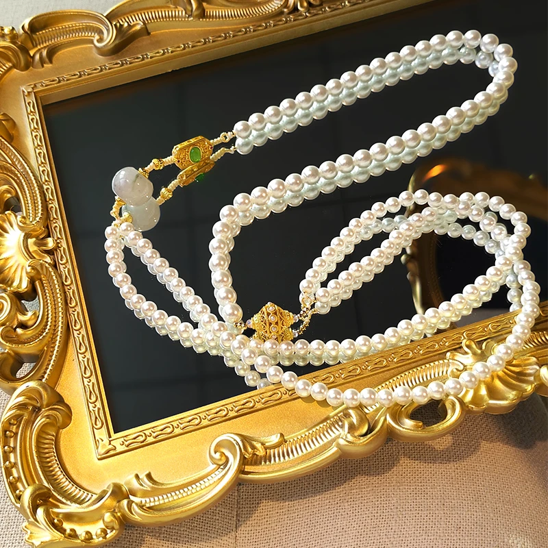 非金属树脂项链 百搭装饰项链复古国风新中式搭配上衣项链装饰