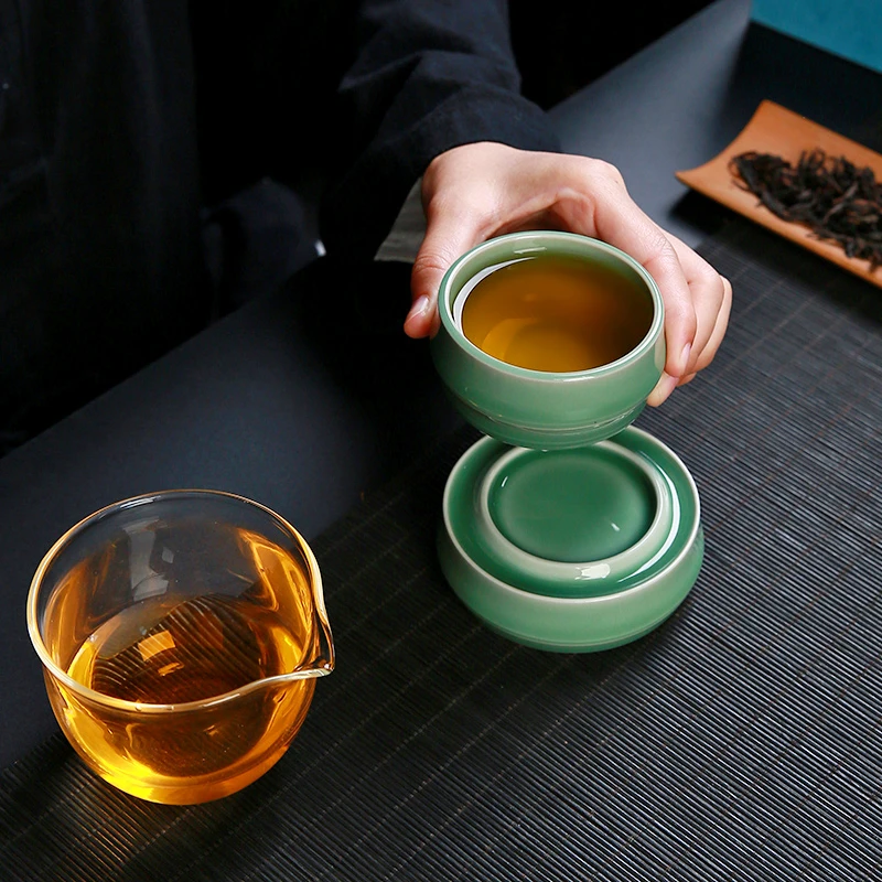 龙泉青瓷茶杯主人杯单杯高档中式手工品茗杯陶瓷功夫茶具茶盏家用