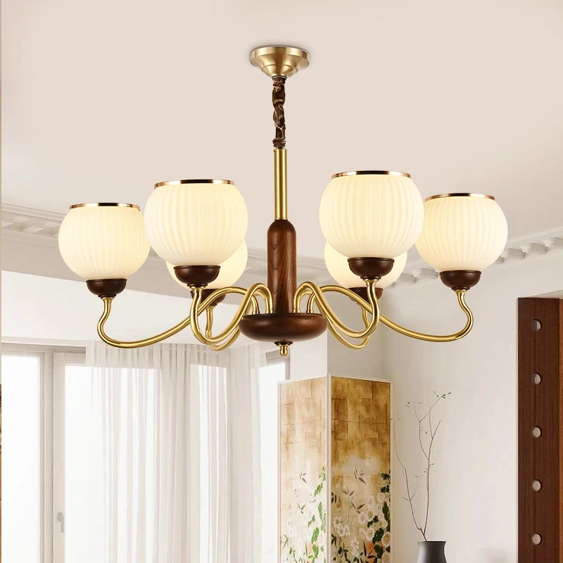 中古风大气设计师款客厅餐厅卧室书房美式复式全光谱复古护眼吊灯