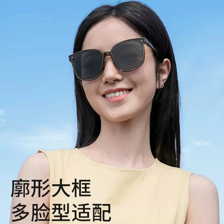 CAMELCROWN 可折叠墨镜防紫外线偏光潮流复古时尚茶色太阳镜百搭