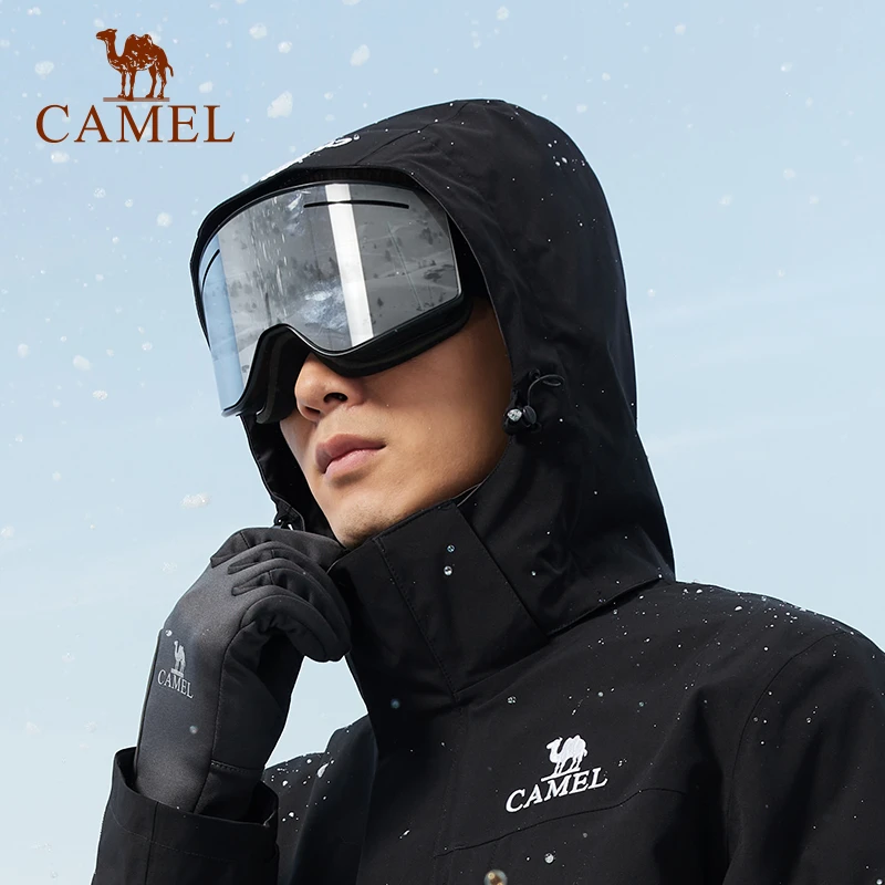 骆驼滑雪护目镜女滑雪眼镜透气高清防雾可卡近视男滑雪镜双层卡扣