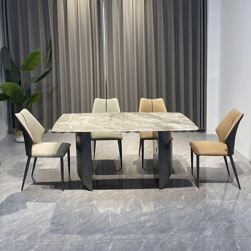 天然大理石餐桌椅广东佛山小户型长方形饭桌轻奢高档餐桌桌子家用