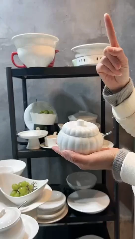 【闪购商品】瓷其他小南瓜盖碗微瑕