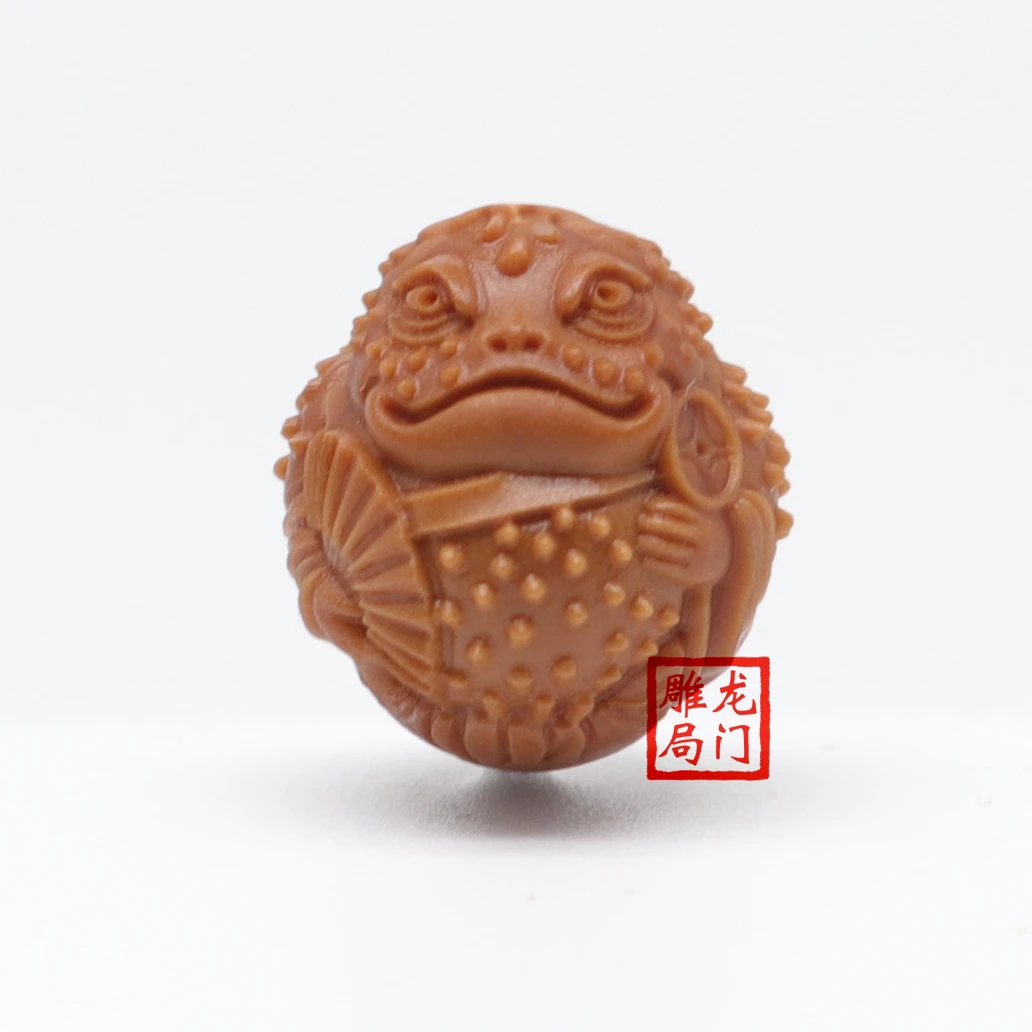 精品手工大师雕刻橄榄核雕刻单颗手串配饰金蟾蛤蟆仙人