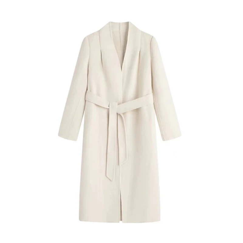 蓝海奕诺高级感气质女神范双面羊毛大衣2024冬季新款韩版气质外套