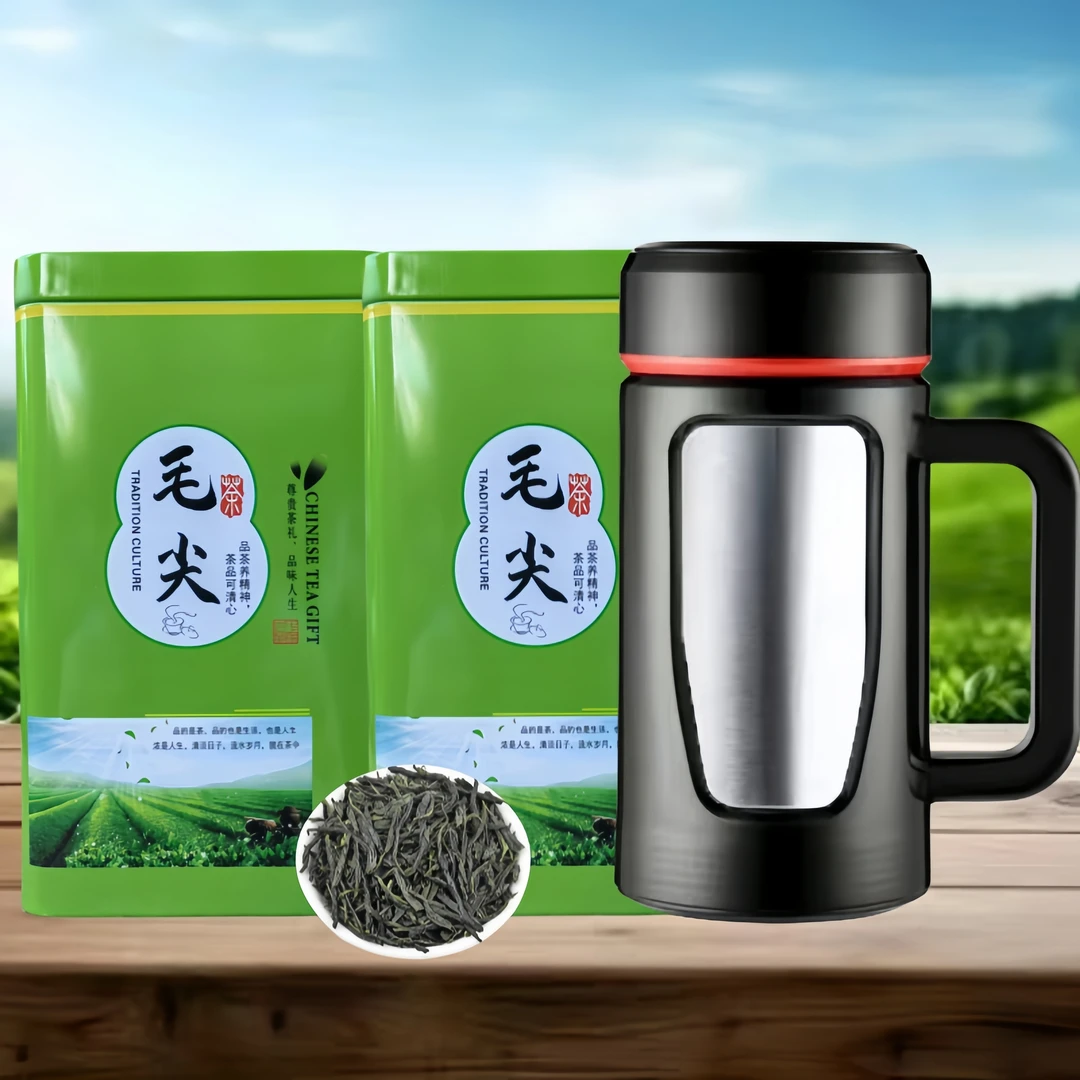 【送办公保温杯】毛尖绿茶明前茶叶高山浓郁鲜香好茶罐装250g