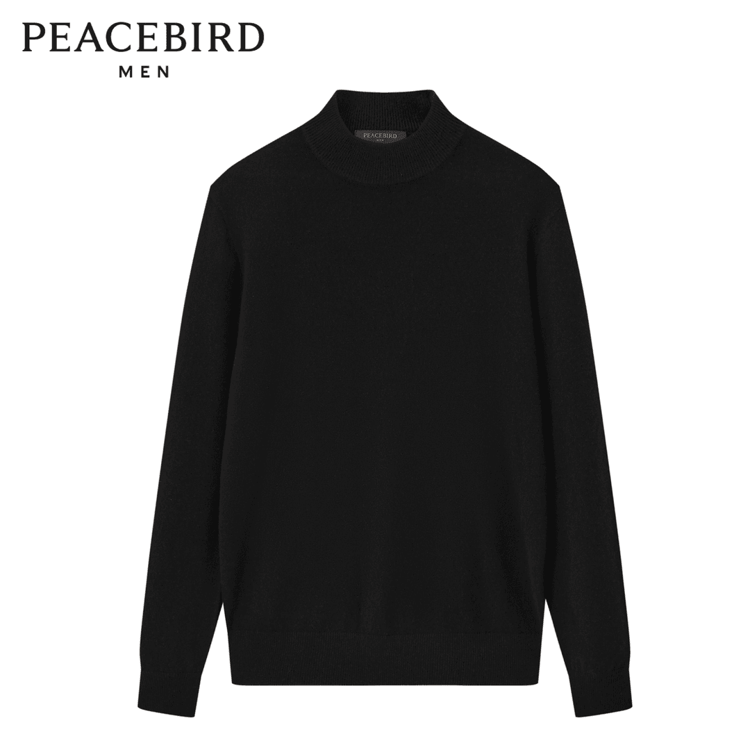 PEACEBIRD/太平鸟男装 休闲保暖羊绒衫时尚针织衫毛衣男B1EBB4443