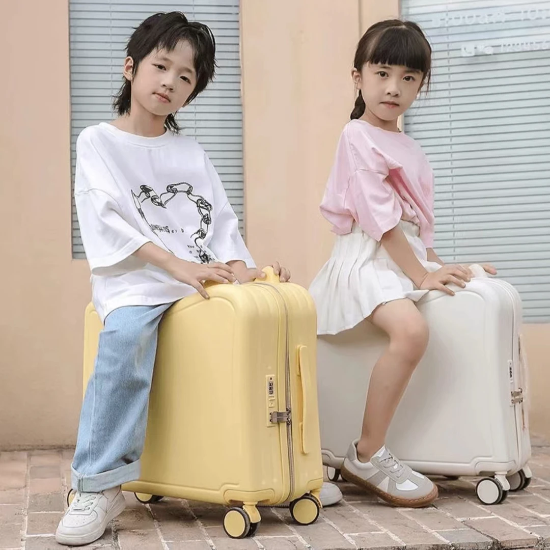 行李箱儿童可坐可骑可登机男孩女孩20寸登机行李箱轻音万向轮ins