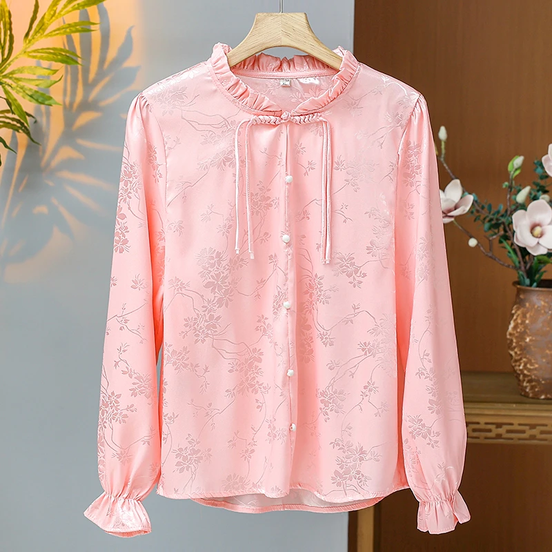 2215女装上衣衬衫气质衬衣长袖洋气时尚打底宽松