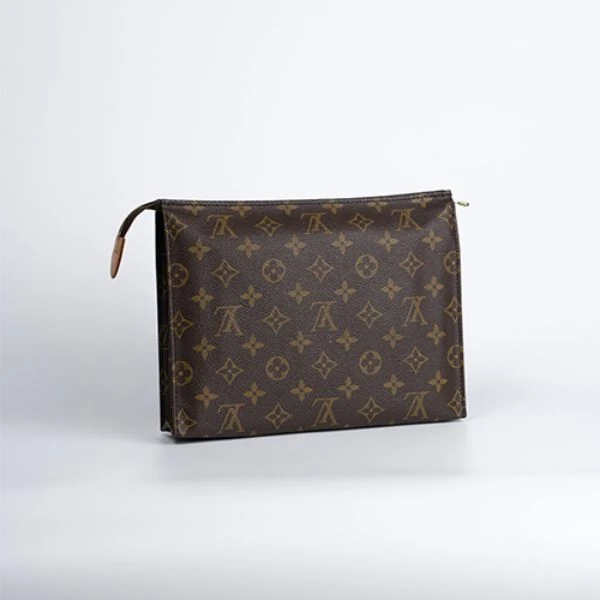 95新 LouisVuitton/路易威登 26洗漱手拿包盥洗袋/换经典老花中古