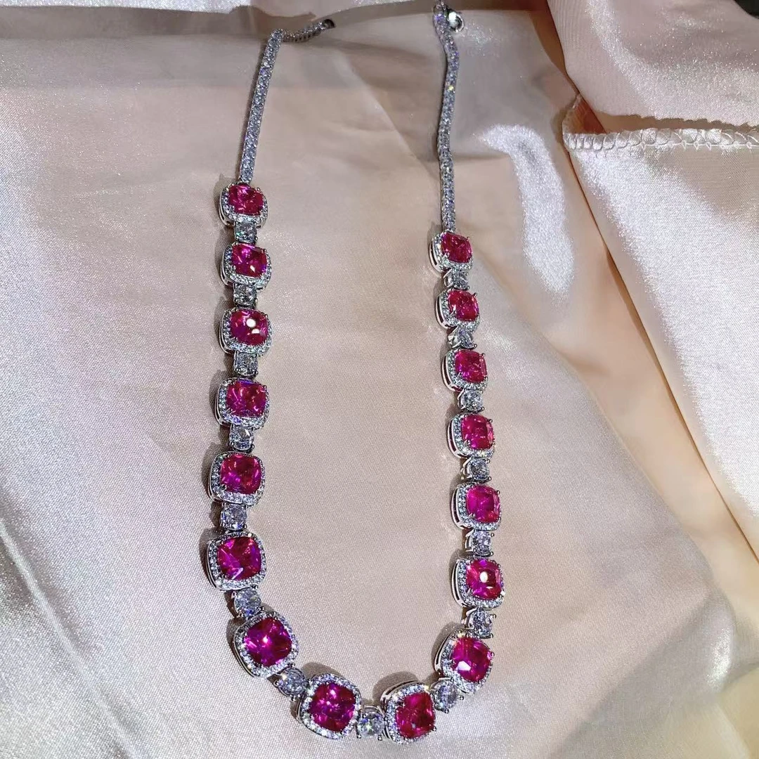 合金项链 025玫红色颈链