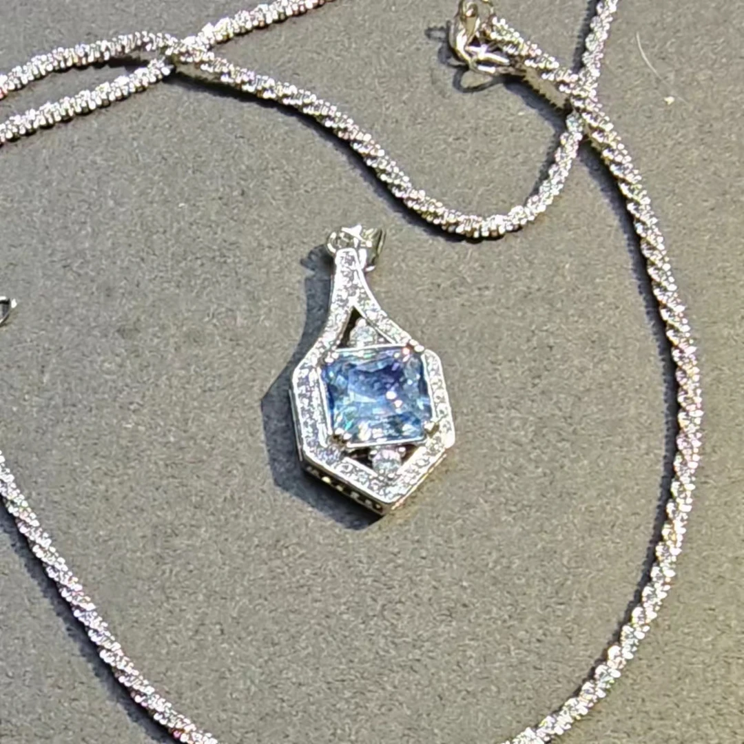 合金吊坠 Y0269时尚北欧蓝方形吊坠