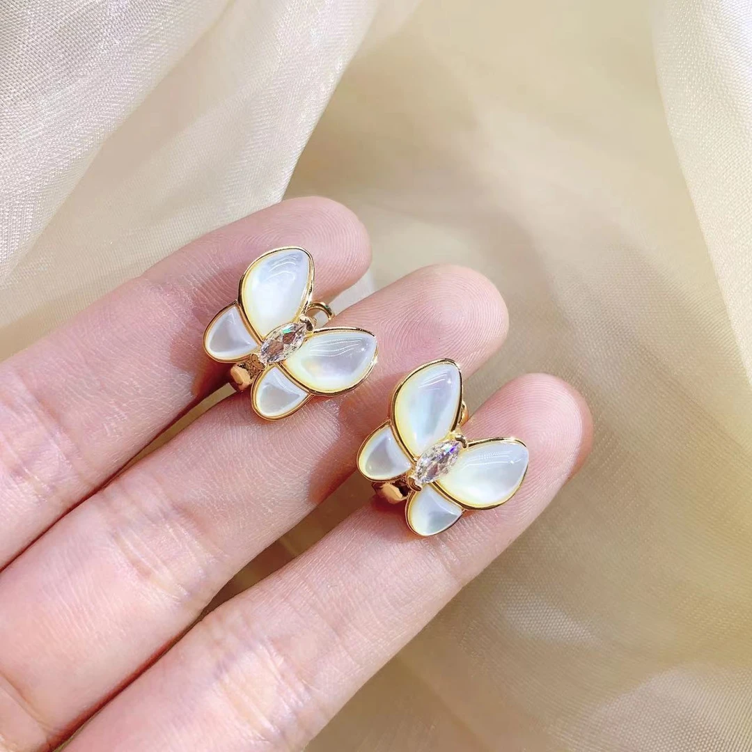 合金贝壳耳饰 y4531蝴蝶耳饰轻奢高级