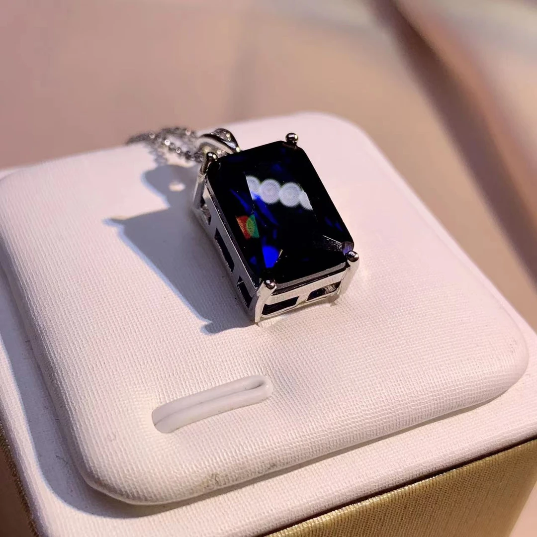 Y0153时尚蓝色方形吊坠