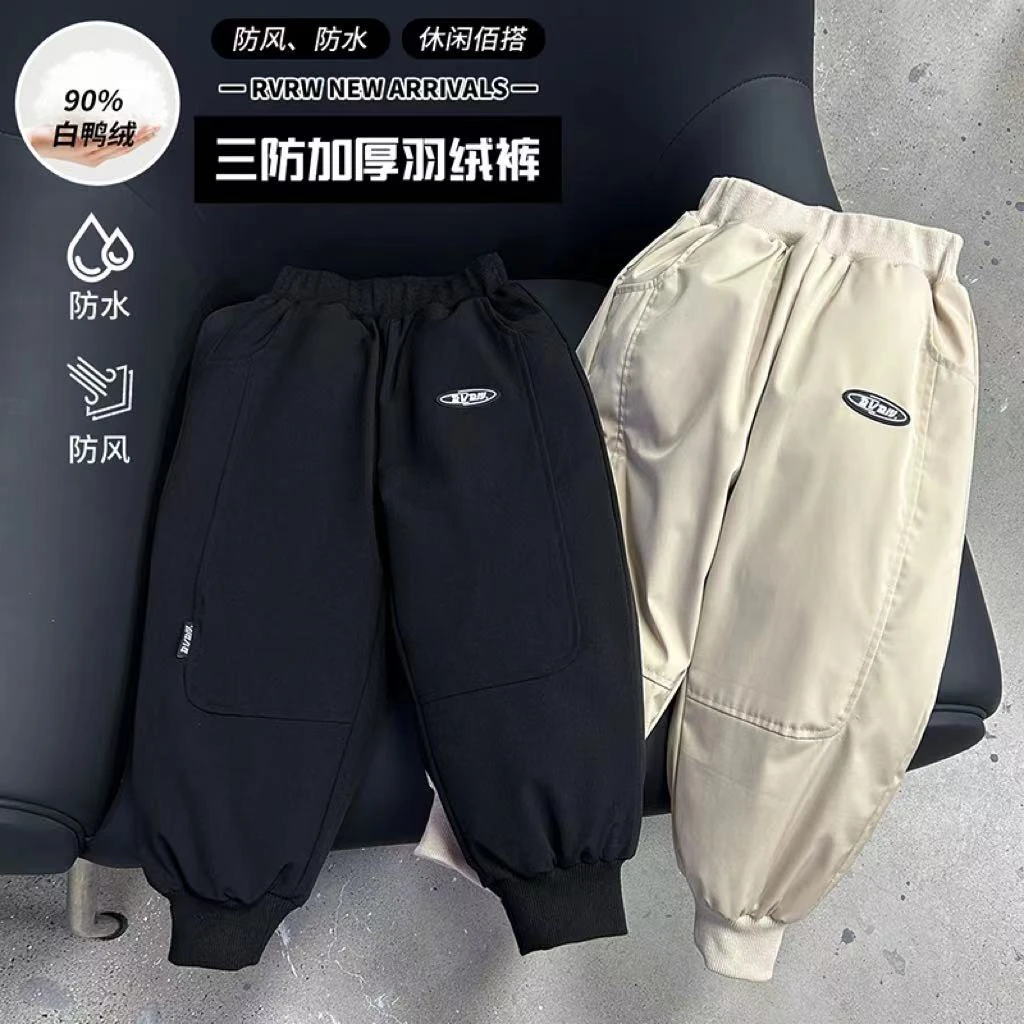 若大王潮酷小贴标防水冬季潮保暖休闲童装羽绒裤 DK-BK330