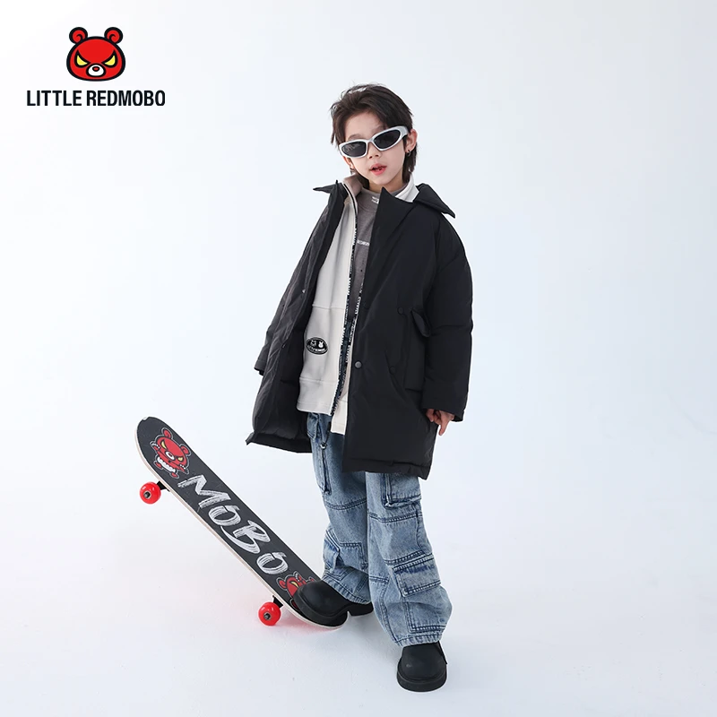 【魔霸专属】潮酷纯色西装领百搭冬季保暖童装羽绒服 DY-MB300