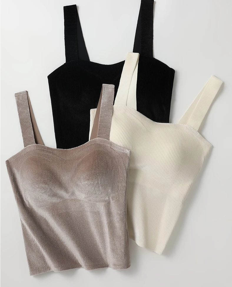 若大王简约纯色成人女装修身打底细闪无痕吊带美背 WA8079