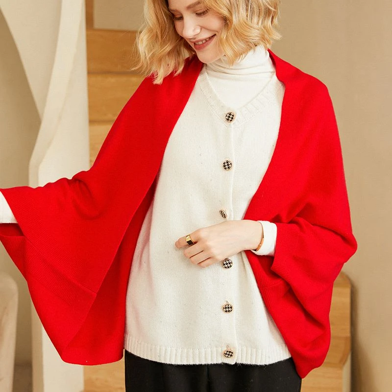 新品上新女士纯山羊绒披肩针织保暖羊绒围巾