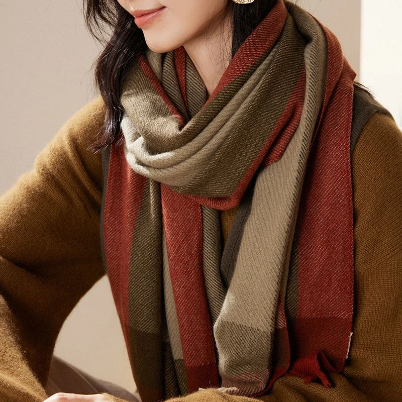 时尚百搭羊绒披肩秋冬季保暖羊绒围巾