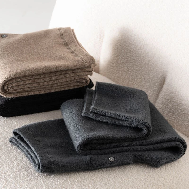 100%纯山羊绒羊绒高弹羊绒裤小四平中厚冬季保暖针织打底裤