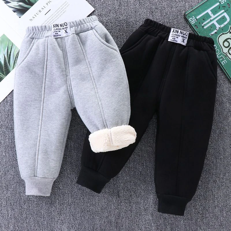 三层加绒加厚裤子儿童男童小童婴儿夹棉保暖裤冬装外穿潮宝宝裤