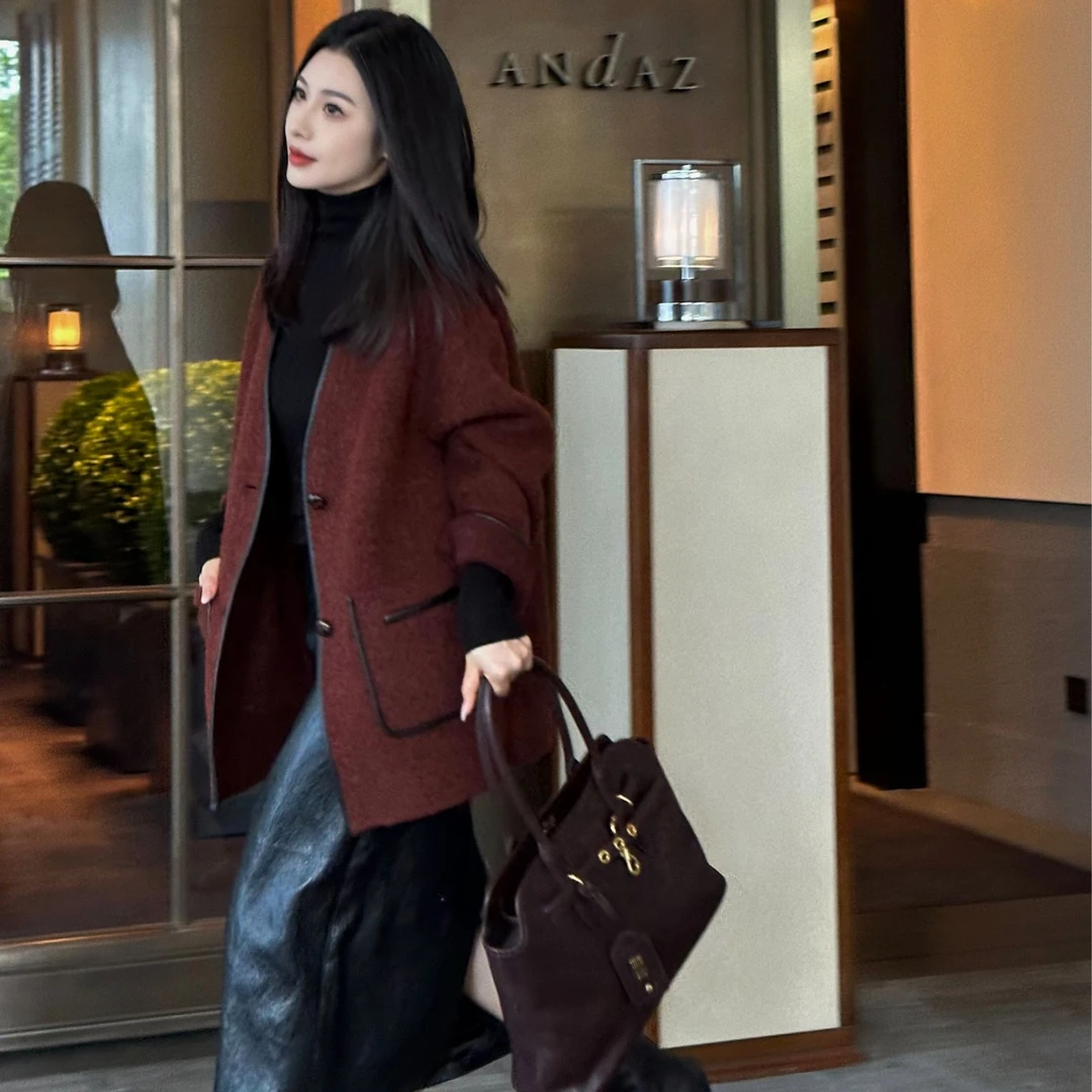 YZZ “赫拉”苏力羊毛轻奢小香外套气质毛呢大衣 810180