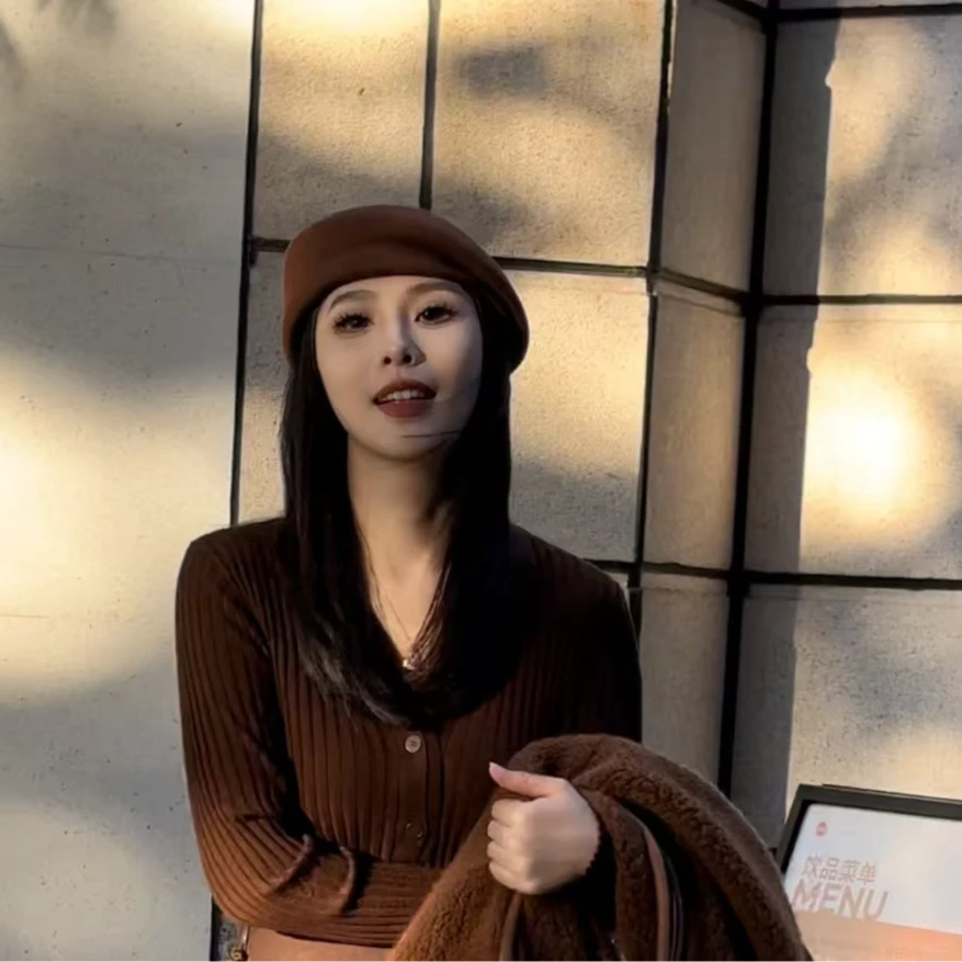 YZZ “光芒”100羊毛”秋冬款时尚百搭贝雷帽 810235