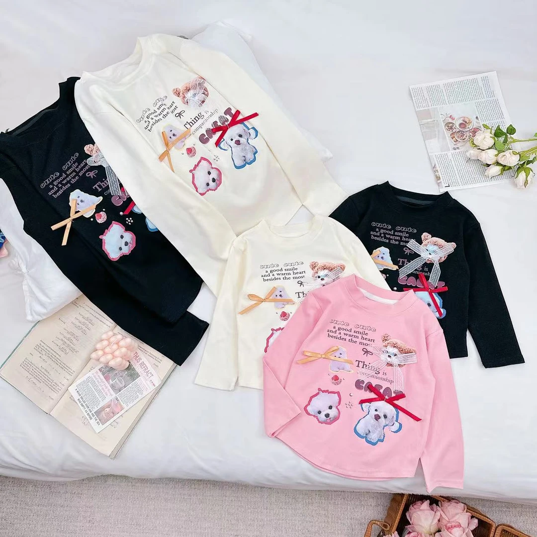 2024秋季新款可爱卡通长袖儿童T恤亲子装 D-AB869