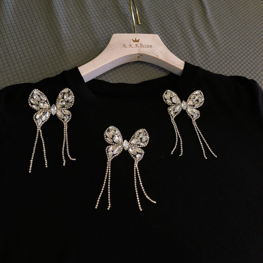 白色水钻蝴蝶流苏皇冠配饰SF959