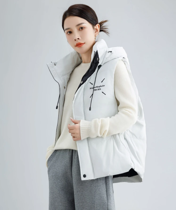 2024新款时尚连帽休闲羽绒服男女同款情侣马甲BZD款003